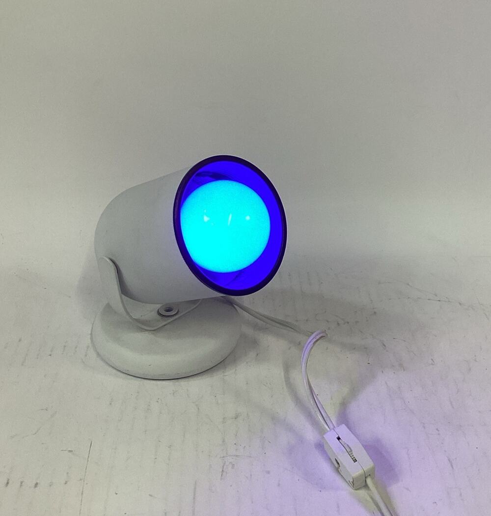 Portable Luminaire Lamp Spotlight With Red/White/Blue Lightbulb